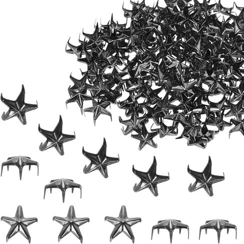 uxcell 150PCS 12mm Metal Star Studs Claw Small 5-Claw Gold Tone Hand Pressed Punk Beads Nailheads Rivets Spike Cap Nail Head for DIY Leather Clothing Bag Shoes in Saudi Arabia