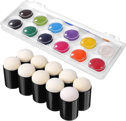 jojofuny 10 Pcs Sponge Paint Daubers Set with Watercolor Painting Kit for DIY Crafts for Finger Painting Drawing Stamping and Creative Projects in Saudi Arabia