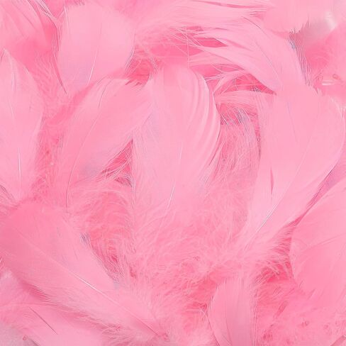 100Pcs Pink Goose Feathers - 3-5 Inches Natural Feathers for DIY Crafts - Pink Feathers Bulk for Wedding Home Party Decorations,Dream Catcher Supplies in Saudi Arabia