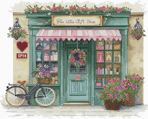 Luca-S Cross Stitch Kit The Little Gift Shop B1429, Counted Cross Stitch Kit for Adults, Needlecraft and Embroidery Kit in Saudi Arabia