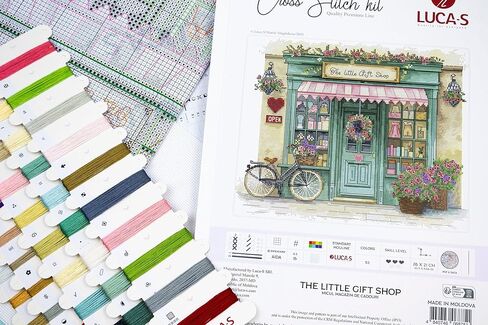 Luca-S Cross Stitch Kit The Little Gift Shop B1429, Counted Cross Stitch Kit for Adults, Needlecraft and Embroidery Kit in Saudi Arabia