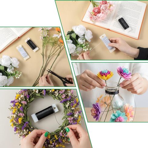 76 Yards 22 Gauge Metal Floral Wire, Flexible Craft Wire for Crafts Christmas Wreaths Tree Flower Arrangement Bouquet Wrapping Wedding DIY (White, Black) in Saudi Arabia