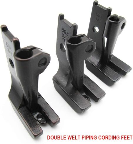 CKPSMS Brand - 3SIZE Double Welt Piping Cording Foot #S95 1/8+3/16+1/4, Compatible with/Replacement for JUKI, CONSEW, SINGER, BROTHER, ARTISAN, MITSUBISHI, TACSEW, TAKING, YAMATA Sewing Machines in Saudi Arabia