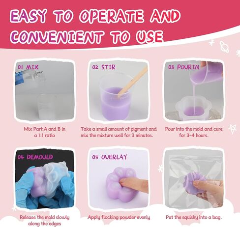 LuxeLagoon DIY Taba Squishy Kit، طقم اسفنجي مطاطي 18oz مع دليل، اصنع حبار طابا الخاص بك باستخدام السيليكون والقوالب، لعبة ضغط ناعمة لتخفيف التوتر، هدية ترفيهية لتخفيف التوتر in Kuwait
