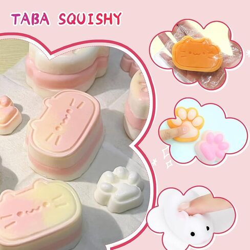 LuxeLagoon DIY Taba Squishy Kit، طقم اسفنجي مطاطي 18oz مع دليل، اصنع حبار طابا الخاص بك باستخدام السيليكون والقوالب، لعبة ضغط ناعمة لتخفيف التوتر، هدية ترفيهية لتخفيف التوتر in Kuwait