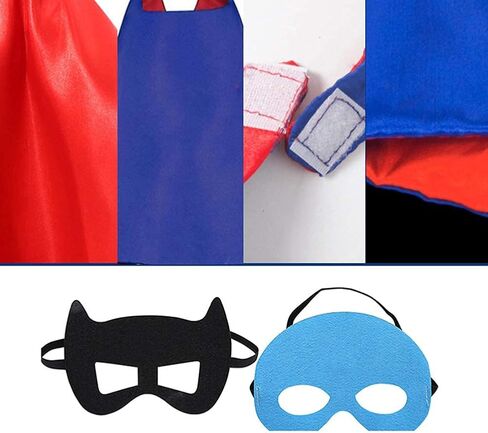 Kids Superhero Capes Set Costume with Wristbands Toys for Birthday Party Christmas Gift Red-Rosa(4PCS) in Saudi Arabia