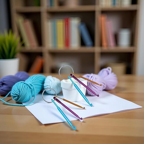 2Pcs Crochet Hook Keychain Kit Mini Creative Keychains Zinc Alloy Key Chain DIY Crafts Knitting Needle Tools for Travel Outdoor 3/4/5mm Portable Crochet Keychains in Saudi Arabia