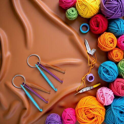 2Pcs Crochet Hook Keychain Kit Mini Creative Keychains Zinc Alloy Key Chain DIY Crafts Knitting Needle Tools for Travel Outdoor 3/4/5mm Portable Crochet Keychains in Saudi Arabia