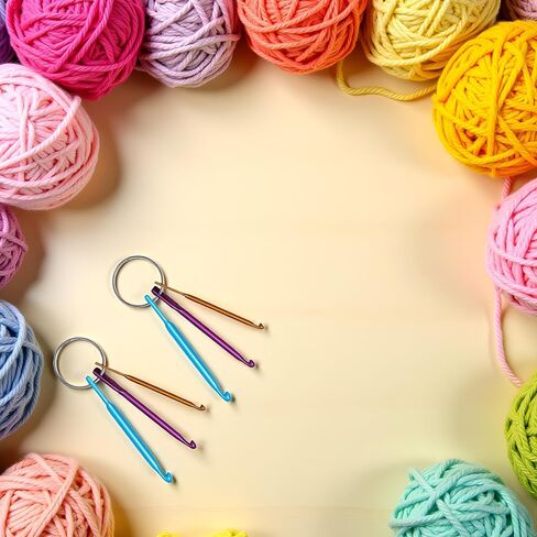 2Pcs Crochet Hook Keychain Kit Mini Creative Keychains Zinc Alloy Key Chain DIY Crafts Knitting Needle Tools for Travel Outdoor 3/4/5mm Portable Crochet Keychains in Saudi Arabia