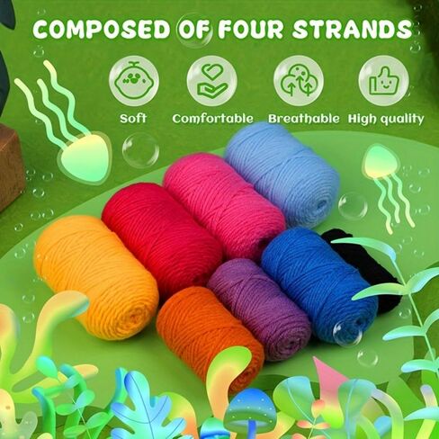 Crochet Kit for Beginners, 6 Pack Jellyfish Crochet Starter Kit with Instructions and Video Tutorials, Easy to Learn Crochet Animal Kit for Adults, Knitting Kit for Beginner in Saudi Arabia