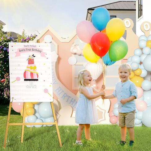 Gold Metal Easel Stand for Sign,Heavy Duty Art Easel with Adjustable Chain,Tripod Structure,4-Level Height—Easels for Wedding Welcome Sign Holder,Baby Shower Poster,Birthday Party,Posters. in Saudi Arabia