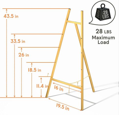 Gold Metal Easel Stand for Sign,Heavy Duty Art Easel with Adjustable Chain,Tripod Structure,4-Level Height—Easels for Wedding Welcome Sign Holder,Baby Shower Poster,Birthday Party,Posters. in Saudi Arabia