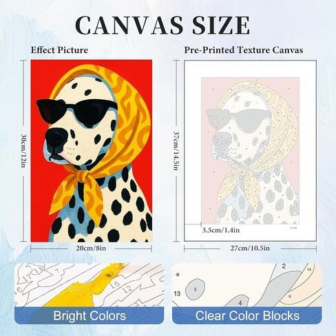 GEEHEIY 6 Pack Paint by Numbers Kit for Adults, Cartoon Dog Adult Paint by Number Kits on Canvas, DIY Animal Acrylic Oil Number Painting for Adults, Perfect for Home Decor 8x12 Inch in Saudi Arabia