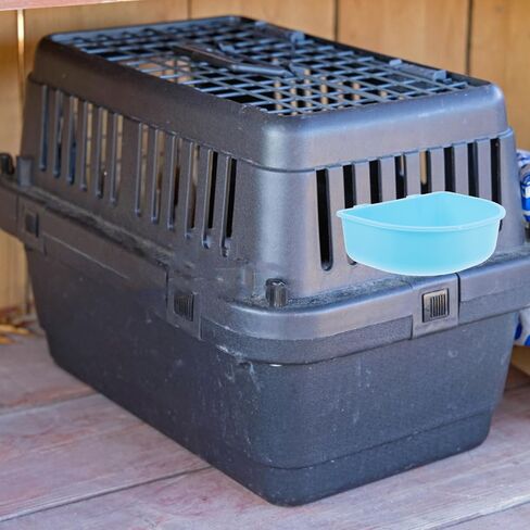 Luxshiny Hanging Plastic Cat Food Bowl and Water Feeder for Small Cats and Puppies, Portable Pet Bowl with Clip for Kennels and Travel, Blue Sturdy Pet Feeding Dish in Saudi Arabia