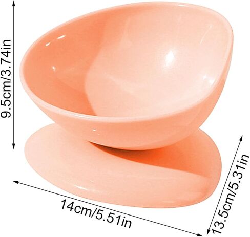 Tilted Cat Food Bowls,200ml Anti-Tipping Neck Support Pet Dispenser - 15 Degree Inclined Tilted Water Bowl,for Small Dogs Kitten Puppy Travel Indoor Outdoor Feeding in Saudi Arabia