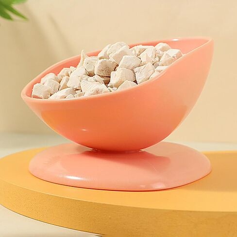 Tilted Cat Food Bowls,200ml Anti-Tipping Neck Support Pet Dispenser - 15 Degree Inclined Tilted Water Bowl,for Small Dogs Kitten Puppy Travel Indoor Outdoor Feeding in Saudi Arabia