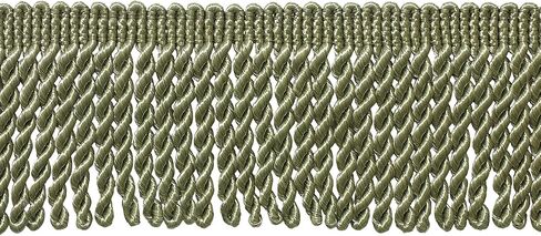 DÉCOPRO مقاس 2 1/2 بوصة (6 سم) حواف ذات شراشيب (النمط # EF25) أخضر داكن #L83 (أخضر طحلبي متوسط) حزمة اقتصادية بطول 5 ياردات (15 قدمًا/4.5 م) in Saudi Arabia