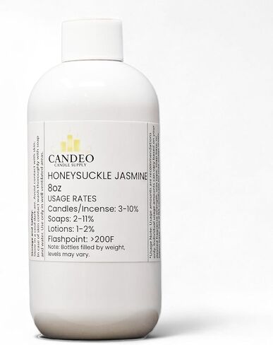 Honeysuckle Jasmine Fragrance Oil (8oz Bottle) | Candle Making, Soap Making, Room Sprays, Bath Bombs, Lotion, Car Fresheners, Wax Melts | Candeo Candle Supply | Phthalate Free & Prop 65 Compliant in Saudi Arabia