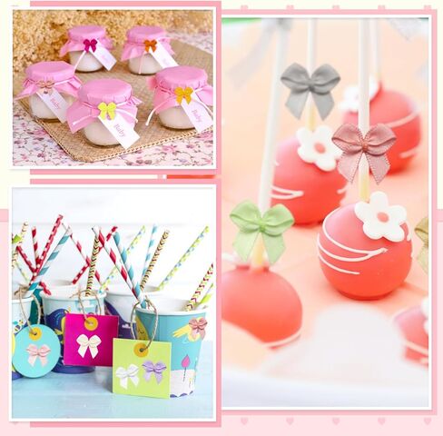 300 Pcs Mini Satin Ribbon Bows Tiny Craft Bows for DIY Crafts, Gift Wrapping, Hair Accessories, Cheer Pins (30 Vibrant Assorted Colors, 1 Inch) in Saudi Arabia