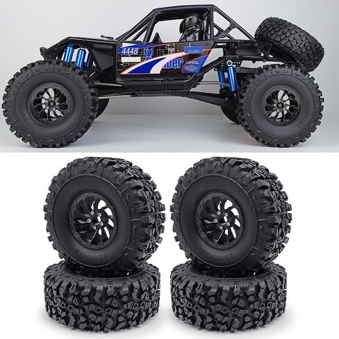 4Pcs 2.2 Inch RC Crawler Tires Mud Terrain Rubber Tyre Set 140mm for Wraith 90048(RR10) Upgrade Parts in Saudi Arabia