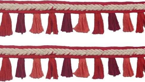 5 Yards Polyester Multicolor Fringe Tassels Trim for Sewing Craft DIY Decoration (Red) in Saudi Arabia