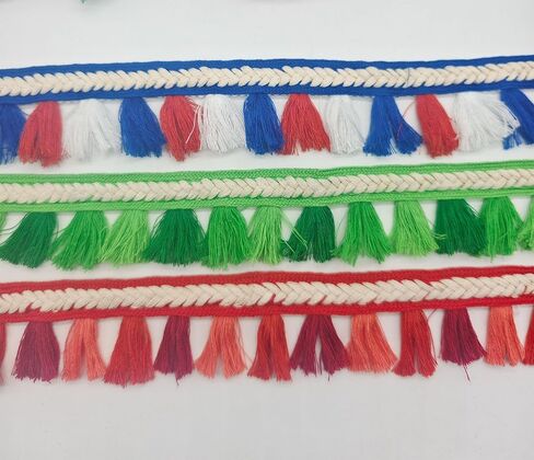 5 Yards Polyester Multicolor Fringe Tassels Trim for Sewing Craft DIY Decoration (Red) in Saudi Arabia