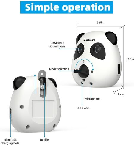 Anti Barking Device for Dogs, Ultrasonic Dog Bark Deterrent Devices, Cute Panda Style Dog Barking Deterrent Devices,3 Modes Bark Box, Dog Barking Stopper Long Range for Indoor & Outdoor Use in Saudi Arabia