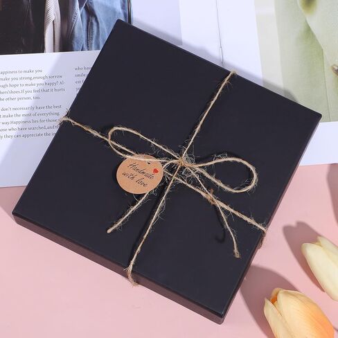 Dplolng 100 Pcs Handmade with Love Tags,1.2"Round Brown Paper Hanging Tag with String Handmade Tags for Hand Made Items Custom Made Gifts DIY Crafts Candle Tins Wedding Birthday Party Favors in Kuwait