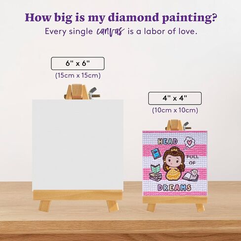 حامل صغير من DIAMOND ART CLUB - رأس مليء بالأحلام، مجموعة طلاء ماسي، حرف يدوية ممتعة للبالغين، قماش فني ماسي للمبتدئين، 3.9 بوصة × 3.9 بوصة in Kuwait