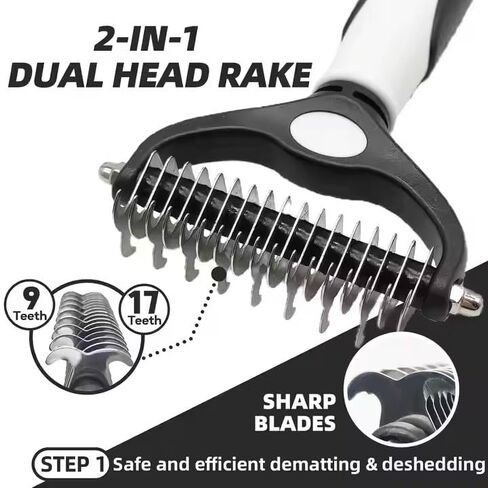 مجموعة أدوات العناية بالكلاب في المنزل، مجموعة أدوات العناية بالحيوانات الأليفة 6 في 1 مع فرشاة ناعمة وأداة إزالة الوبر ومشط من الفولاذ المقاوم للصدأ ومقص أظافر للكلاب ومبرد أظافر وقفاز لتدليك الحمام in Kuwait