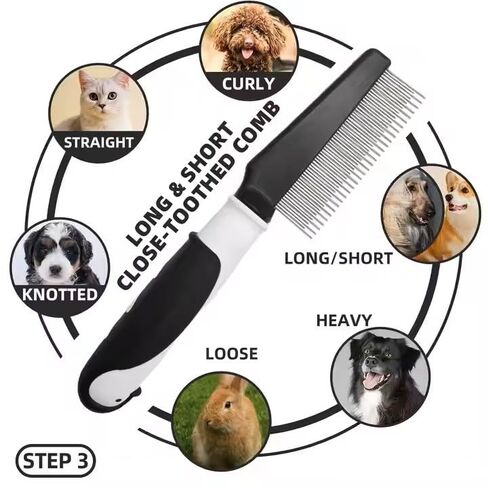 مجموعة أدوات العناية بالكلاب في المنزل، مجموعة أدوات العناية بالحيوانات الأليفة 6 في 1 مع فرشاة ناعمة وأداة إزالة الوبر ومشط من الفولاذ المقاوم للصدأ ومقص أظافر للكلاب ومبرد أظافر وقفاز لتدليك الحمام in Kuwait