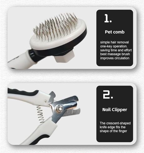مجموعة أدوات العناية بالكلاب في المنزل، مجموعة أدوات العناية بالحيوانات الأليفة 6 في 1 مع فرشاة ناعمة وأداة إزالة الوبر ومشط من الفولاذ المقاوم للصدأ ومقص أظافر للكلاب ومبرد أظافر وقفاز لتدليك الحمام in Kuwait