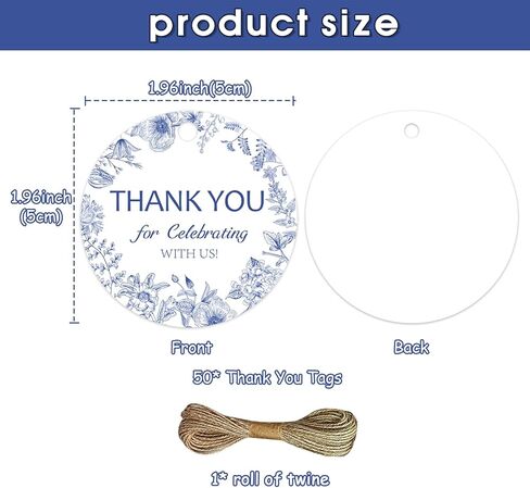 50 قطعة شيء أزرق قبل أن أفعل شكرًا لك، علامات زهور زرقاء عتيقة، شكرًا لك على الاحتفال معنا، علامة مفضلة لحفلات الزفاف وحفلات أعياد الميلاد in Kuwait