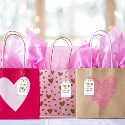 Thank You Tags for Birthday Party Favor, 100 PCS Thanks for Making My Birthday Extra Special, Birthdays Party Favor Tag Colorful Gift Tags with Jute String for Favors Treat Gift Wrapping in Saudi Arabia