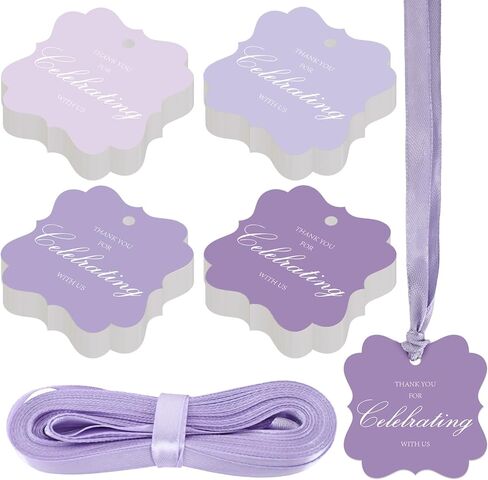 100 قطعة من بطاقات الهدايا الورقية شكرًا لك مع سلسلة، 2 × 2 علامات هدايا ورقية صدفية معلقة لحفلات الزفاف، وحفلات استقبال المولود الجديد، وأعياد الميلاد، وحفلات العطلات in Kuwait