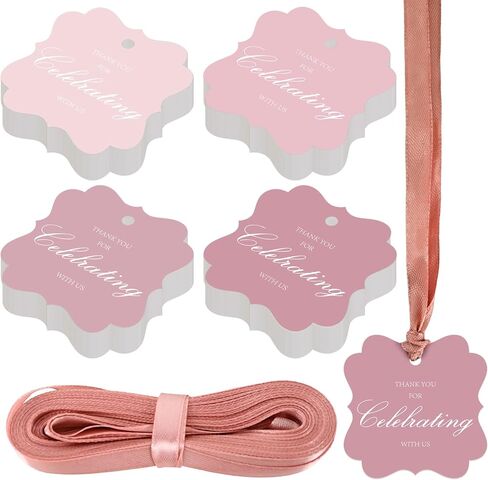 100 Pcs Sage Green Thank You Gift Tags with String, 2x2 Scalloped Paper Gift Tags Hanging Label Tag for Wedding, Baby Shower, Birthday, Holiday Party Favors in Saudi Arabia