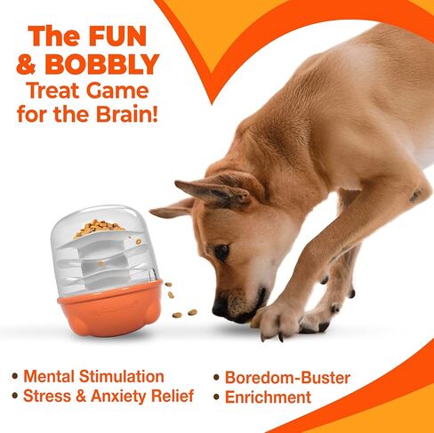 Nylabone Boop-N-Bobble Interactive Puzzle Toy & Treat Dispenser for Dogs, Mental Stimulating Dog Enrichment Toys, Treat Ball with 3 Customizable Challenge Levels in Saudi Arabia