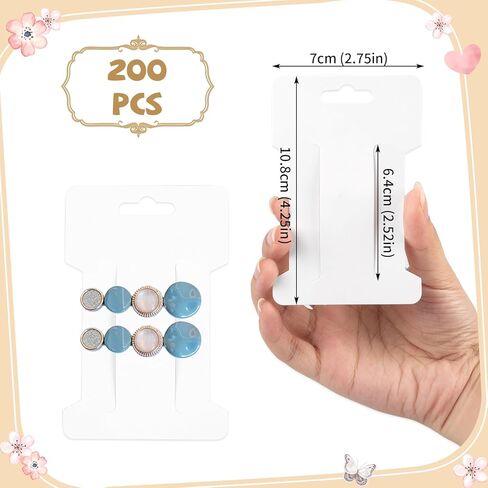 200 Pieces Hair Clip Display Cards 350gsm Cardstock Hair Bow Display Holder Hair Clip Bow Display Cards for Hair Accessories Display and Organizing 4.25x2.75 Inches in Saudi Arabia