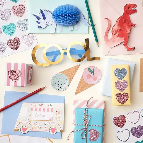 Meri Meri Ice Cream Valentine Cards (Pack of 12), Classroom Valentine's Day Cards, Friendship Bracelets, Valentines Gifts, Pretty Pastels, Fun Messages, For Ages 3+, 2.25 x 4.25 x 0.125 inches in Saudi Arabia