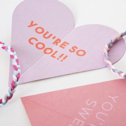 Meri Meri Ice Cream Valentine Cards (Pack of 12), Classroom Valentine's Day Cards, Friendship Bracelets, Valentines Gifts, Pretty Pastels, Fun Messages, For Ages 3+, 2.25 x 4.25 x 0.125 inches in Saudi Arabia