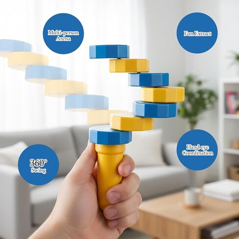 Handheld Wooden Balancers, Wooden Balance Challenge for Coordination Skills, Family Time and Office Stress Relief for Aged 14+, 1pcs Yellow in Saudi Arabia