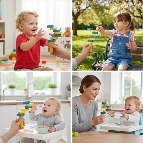 Handheld Wooden Balancers, Wooden Balance Challenge for Coordination Skills, Family Time and Office Stress Relief for Aged 14+, 1pcs Yellow in Saudi Arabia