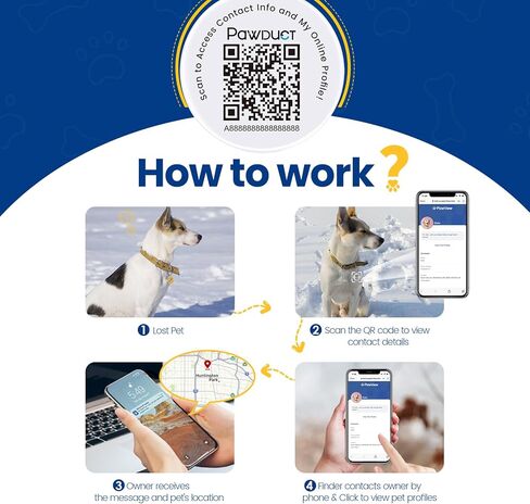 علامة تعريف الكلب مخصصة - رمز الاستجابة السريعة وعلامة NFC الذكية للحيوانات الأليفة، بدون اشتراك، تنبيه الموقع في الوقت الحقيقي، مفتاح الخصوصية، مقاوم للماء، خفيف الوزن - A92 in Saudi Arabia