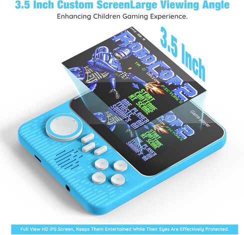 G7 Retro Handheld Game Console, Portable Gaming Device with USB Cable, Blue Color, Classic Arcade Style Display, Built-in Games in Saudi Arabia