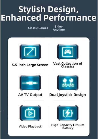 X9 Retro Handheld Game Console 5.5-inch IPS Screen 800x480 Resolution with 6200+ Games Supports 10 Emulators TV Output and Expandable TF Card up to 32GB for Classic Video Gaming in Kuwait