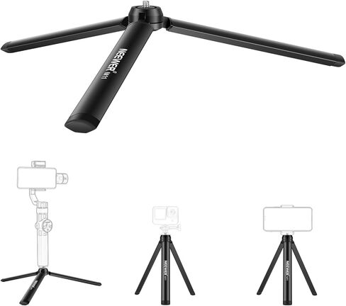 Neewer Metal Mini Tripod, Desktop Tabletop Stand Compact Tripod Compatible with Crane M2, Smooth Q2, Gimbal Handle Grip Stabilizer and All Cameras in Saudi Arabia