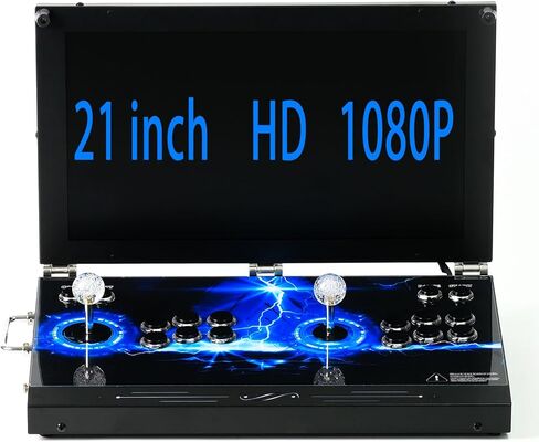 وحدة تحكم ألعاب أركيد محمولة 35000 في 1، شاشة عالية الدقة 21 بوصة، مشغلات مزدوجة، Pandoras Box 80S، ألعاب فيديو قديمة بحث/إخفاء/حفظ/تحميل/إيقاف مؤقت للألعاب (SC-21IN) in Kuwait