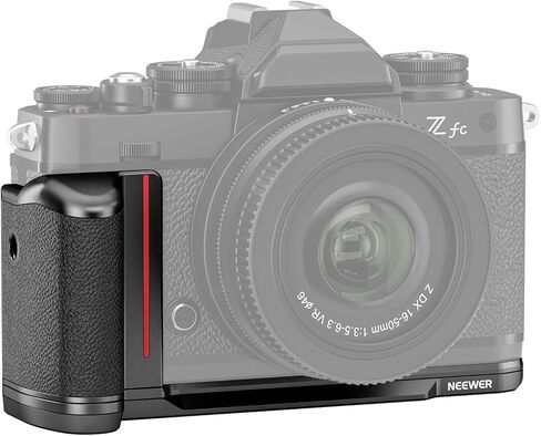 NEEWER Camera Grip for Nikon Z fc, Aluminum Alloy L Shaped Handgrip with Retro Leather Handle, 1/4" Thread, Cold Shoe, and Arca Dovetail, Compatible with Nikon Z fc Mirrorless Camera (VS108) in Saudi Arabia
