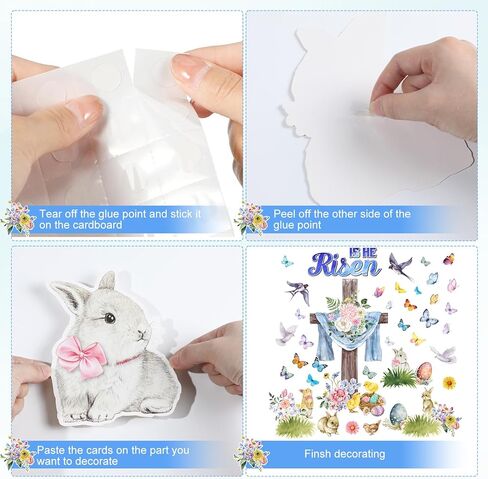 Easter Bulletin Board Decorations He Is Risen Cross Classroom Decoration Christian Religious Bulletin Board Set Easter Floral Bunny Cutouts for Spring Party School Home Church Wall Door in Saudi Arabia