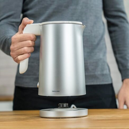 ZWILLING Enfinigy Cool Touch 1-Liter Electric Kettle, Cordless Tea Kettle & Hot Water - Silver in Kuwait